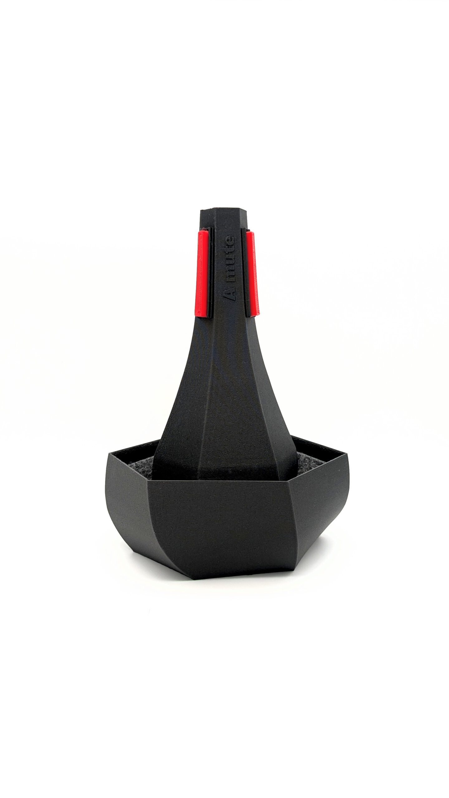Cup Silencieux de trompette en vue de face - Silencieux A-Mute pour trompette avec insert en feutre et matériau renforcé de fibres de carbone