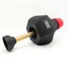A-Mute Harmon trumpet mute with inserted brass stem in side view