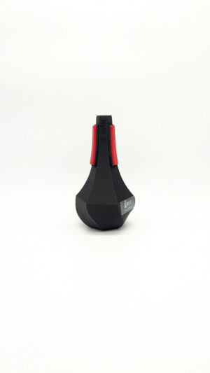 A-Mute Straight Piccolo trumpet mute - side view with red pads