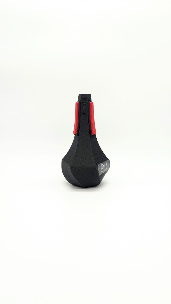 Sourdines de trompette A-Mute Straight Piccolo - Vue latérale avec tampons rouges