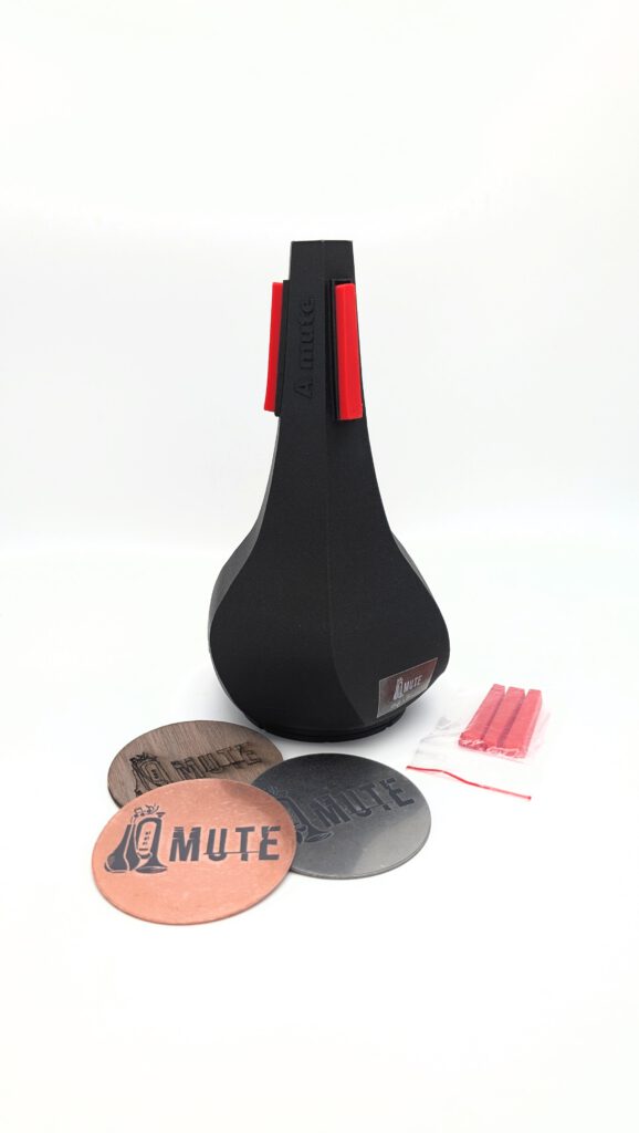 A MUTE - MultiTone Straight Mute for Trumpet with Interchangeable Tone Boosters